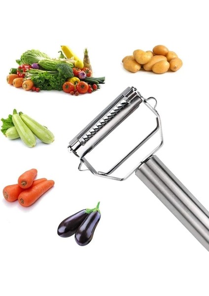 Paslanmaz Çelik Jülyen Soyacak | Çok Fonksiyonlu Sebze - Patates - Meyve Soyucu