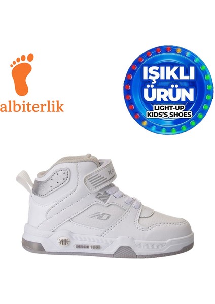 Unisex Erkek Kız Çocuk Basket Boğazlı Cırtlı 4 Mevsim Işıklı Kışlık Çocuk Spor Ayakkabı