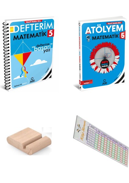 Arı 5. Sınıf Matematik Defterim + Matematik Atölyem - 2025-2026 + Telefon Tutucu + Çözüm Ayracı