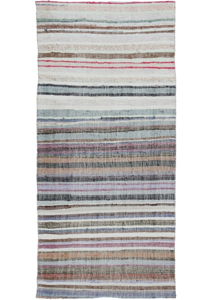 Teselya Kahverengi Çizgili Yün Modern Desenli Yün Hav Toz Vermez Leke Tutmayan Salon Yolluk Mutfak El Dokuma Halı