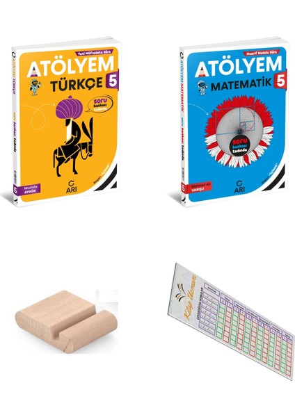 Arı 5. Sınıf Matematik + Türkçe Atölyem Seti - 2025-2026+TELEFON Tutucu+Çözüm Ayracı