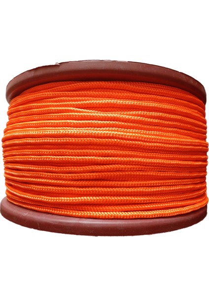 50 mt 6 mm Turuncu Renk Polyester Içi Dolgulu Dağcılık Kamp Gemici Hamak Salıncak Iskota Ipi