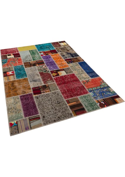 Bej Patchwork Etnik Modern Desenli Yün Hav Toz Vermez Leke Tutmayan Salon Yolluk Mutfak El Dokuma Halı modelleri