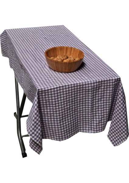 Lila Happy Camper Pötikare Pamuk Dokuma Çevre Dostu Kamp Karavan Masa Örtüsü 120 cm fiyatları