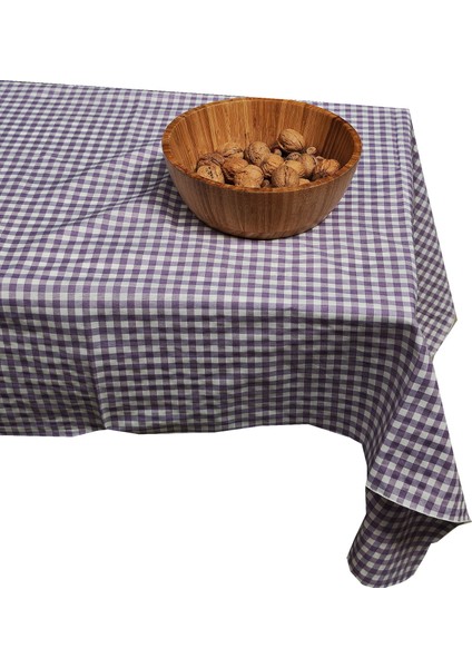 Lila Happy Camper Pötikare Pamuk Dokuma Çevre Dostu Kamp Karavan Masa Örtüsü 120 cm modelleri