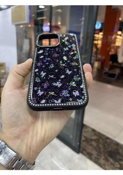 Iphone 16 Pro Kenarları Elmas Taşlı Kapak Premium Darbe Korumalı Kılıf fırsatları