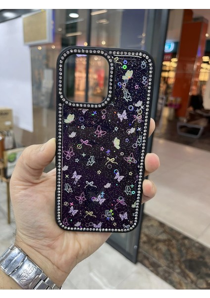 Iphone 16 Pro Kenarları Elmas Taşlı Kapak Premium Darbe Korumalı Kılıf indirimleri