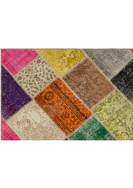 Iskece Bej Patchwork Etnik Modern Desenli Yün Hav Toz Vermez Leke Tutmayan Salon Yolluk Mutfak El Dokuma Halı fırsatları