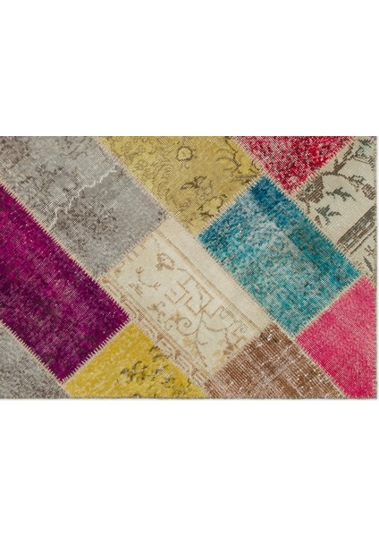 Iskece Bej Patchwork Etnik Modern Desenli Yün Hav Toz Vermez Leke Tutmayan Salon Yolluk Mutfak El Dokuma Halı indirimleri