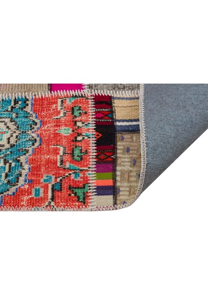 Bej Patchwork Etnik Modern Desenli Yün Hav Toz Vermez Leke Tutmayan Salon Yolluk Mutfak El Dokuma Halı fiyatları