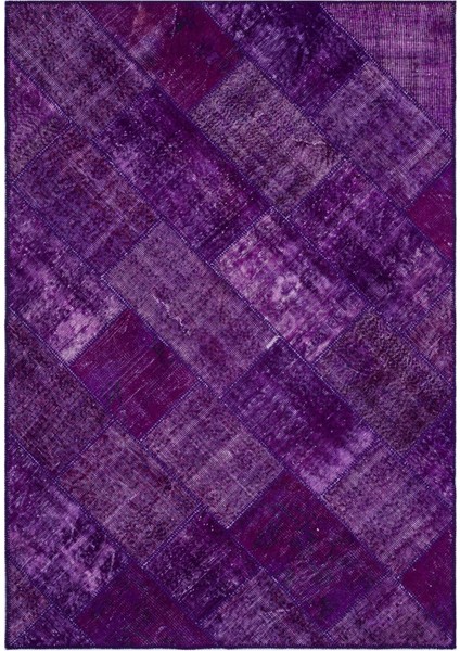 Iskece Mor Eskitme Etnik Modern Desenli Yün Hav Toz Vermez Leke Tutmayan Salon Yolluk Mutfak El Dokuma Halı