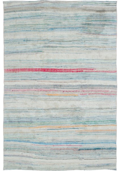 Atina Mavi Eskitme Yün Modern Desenli Yün Hav Toz Vermez Leke Tutmayan Salon Yolluk Mutfak El Dokuma Halı