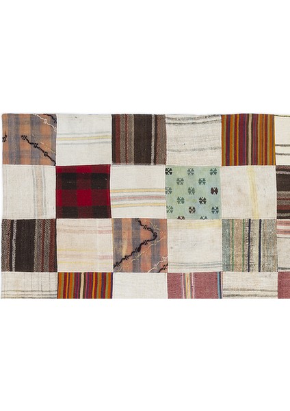 Bej Patchwork Etnik Modern Desenli Yün Hav Toz Vermez Leke Tutmayan Salon Yolluk Mutfak El Dokuma Halı fiyatları