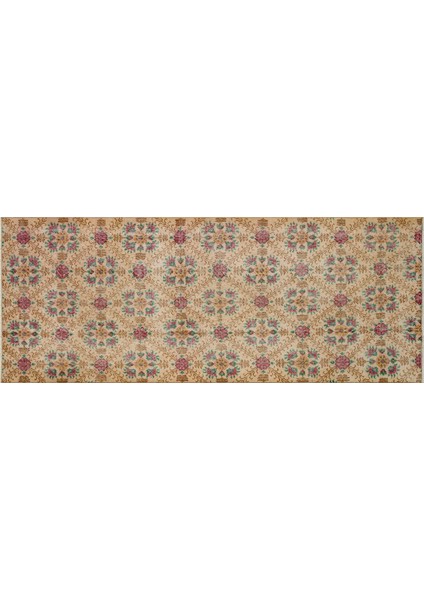 Kahverengi Eskitme Etnik Modern Desenli Yün Hav Toz Vermez Leke Tutmayan Salon Yolluk Mutfak El Dokuma Halı