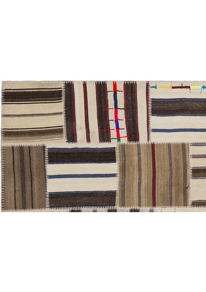 Teselya Bej Çizgili Etnik Modern Desenli Yün Hav Toz Vermez Leke Tutmayan Salon Yolluk Mutfak El Dokuma Halı fiyatları