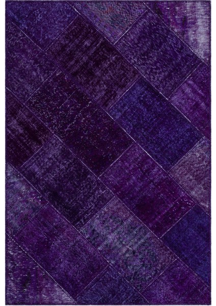 Iskece Mor Eskitme Etnik Modern Desenli Yün Hav Toz Vermez Leke Tutmayan Salon Yolluk Mutfak El Dokuma Halı