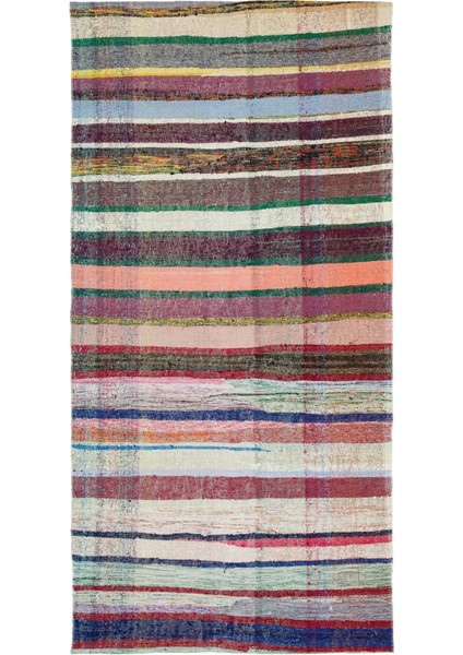 Girit Gri Çizgili Yün Modern Desenli Yün Hav Toz Vermez Leke Tutmayan Salon Yolluk Mutfak El Dokuma Halı