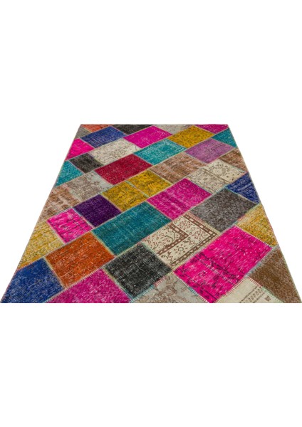 Iskece Bej Patchwork Etnik Modern Desenli Yün Hav Toz Vermez Leke Tutmayan Salon Yolluk Mutfak El Dokuma Halı modelleri