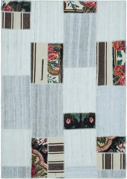 Iskece Yeşil Eskitme Yün Modern Desenli Yün Hav Toz Vermez Leke Tutmayan Salon Yolluk Mutfak El Dokuma Halı