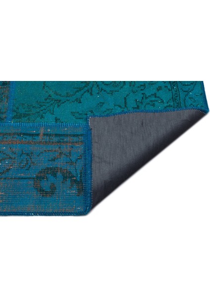 Iskece Turkuaz Eskitme Etnik Modern Desenli Yün Hav Toz Vermez Leke Tutmayan Salon Yolluk Mutfak El Dokuma Halı fiyatları