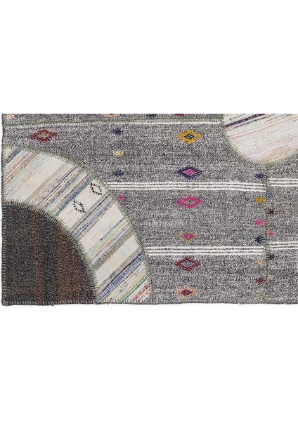 Kahverengi Patchwork Etnik Modern Desenli Yün Hav Toz Vermez Leke Tutmayan Salon Yolluk Mutfak El Dokuma Halı fırsatları