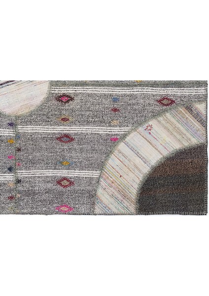 Kahverengi Patchwork Etnik Modern Desenli Yün Hav Toz Vermez Leke Tutmayan Salon Yolluk Mutfak El Dokuma Halı indirimleri