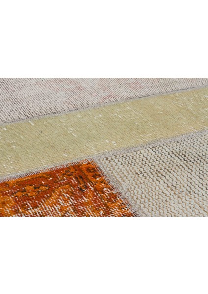 Bej Patchwork Etnik Modern Desenli Yün Hav Toz Vermez Leke Tutmayan Salon Yolluk Mutfak El Dokuma Halı fırsatları
