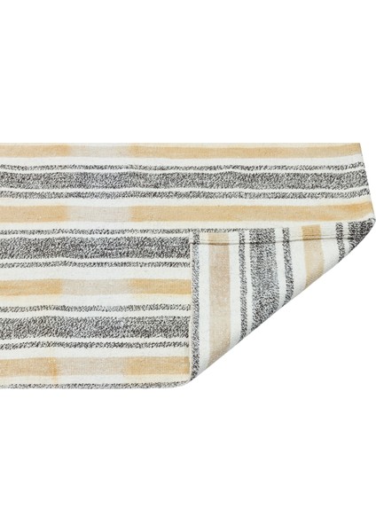 Girit Bej Çizgili Yün Modern Desenli Yün Hav Toz Vermez Leke Tutmayan Salon Yolluk Mutfak El Dokuma Halı fiyatları