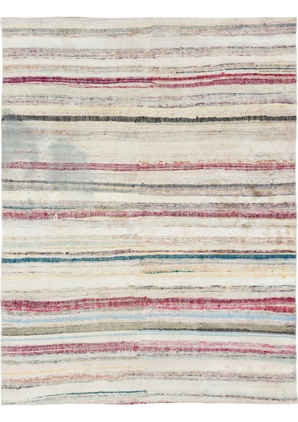 Iskece Kırmızı Eskitme Yün Modern Desenli Yün Hav Toz Vermez Leke Tutmayan Salon Yolluk Mutfak El Dokuma Halı