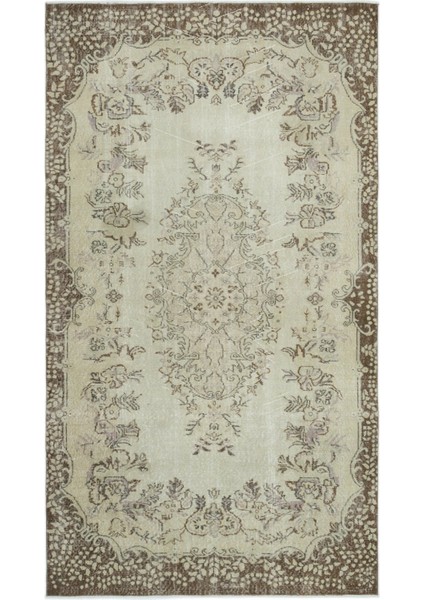 Girit Bej Çizgili Yün Modern Desenli Yün Hav Toz Vermez Leke Tutmayan Salon Yolluk Mutfak El Dokuma Halı