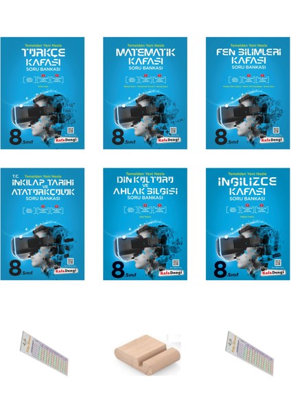 Kafadengi 8.sınıf Türkçe Mat Fen Inkılap Ingilizce Din Kafası Soru Bankası Lgs 2026+TELEFON Tutucu