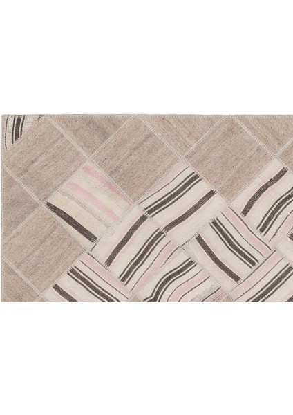 Teselya Bej Çizgili Yün Modern Desenli Yün Hav Toz Vermez Leke Tutmayan Salon Yolluk Mutfak El Dokuma Halı fiyatları