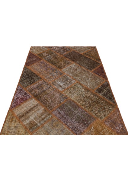 Iskece Kahverengi Eskitme Etnik Modern Desenli Yün Hav Toz Vermez Leke Tutmayan Salon Yolluk Mutfak El Dokuma Halı modelleri