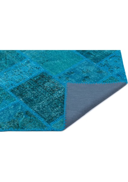 Atina Turkuaz Eskitme Yün Modern Desenli Yün Hav Toz Vermez Leke Tutmayan Salon Yolluk Mutfak El Dokuma Halı fiyatları