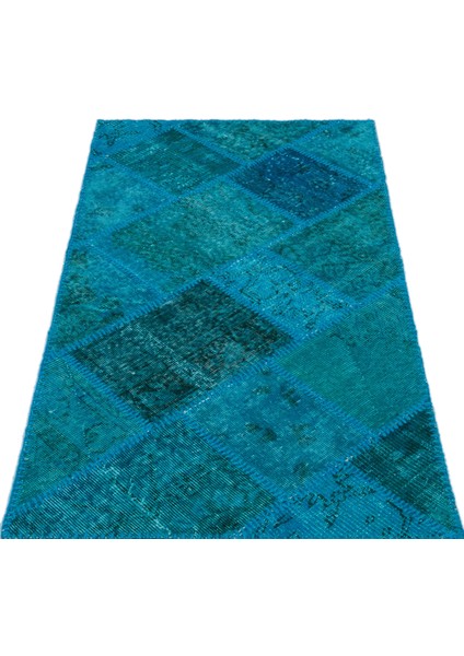 Atina Turkuaz Eskitme Yün Modern Desenli Yün Hav Toz Vermez Leke Tutmayan Salon Yolluk Mutfak El Dokuma Halı modelleri