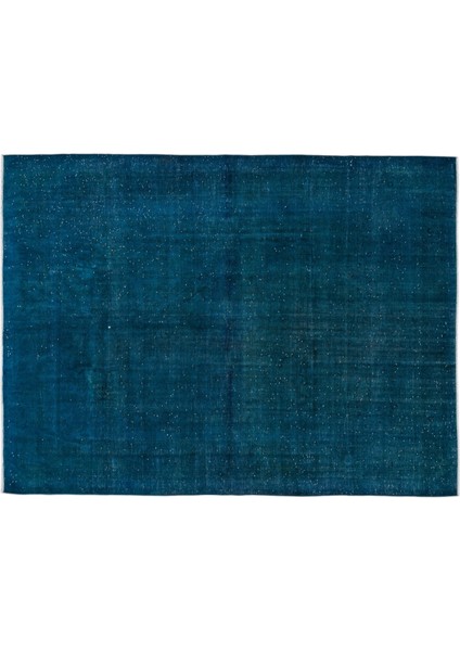 Turkuaz Eskitme Yün Modern Desenli Yün Hav Toz Vermez Leke Tutmayan Salon Yolluk Mutfak El Dokuma Halı
