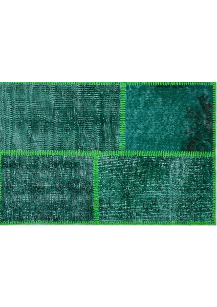 Iskece Yeşil Eskitme Etnik Modern Desenli Yün Hav Toz Vermez Leke Tutmayan Salon Yolluk Mutfak El Dokuma Halı modelleri