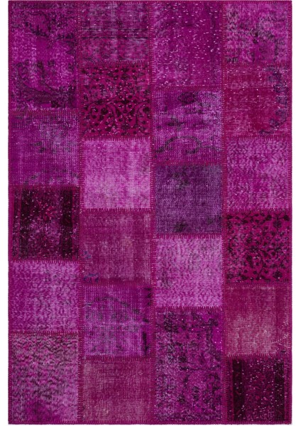 Iskece Pembe Eskitme Etnik Modern Desenli Yün Hav Toz Vermez Leke Tutmayan Salon Yolluk Mutfak El Dokuma Halı