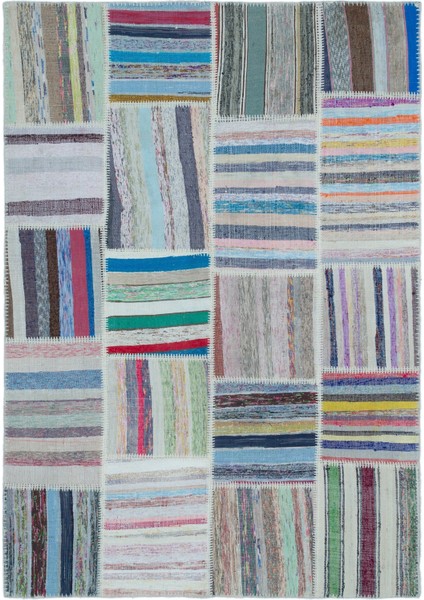 Atina Mavi Eskitme Yün Modern Desenli Yün Hav Toz Vermez Leke Tutmayan Salon Yolluk Mutfak El Dokuma Halı