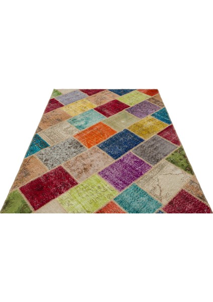Iskece Bej Patchwork Etnik Modern Desenli Yün Hav Toz Vermez Leke Tutmayan Salon Yolluk Mutfak El Dokuma Halı modelleri