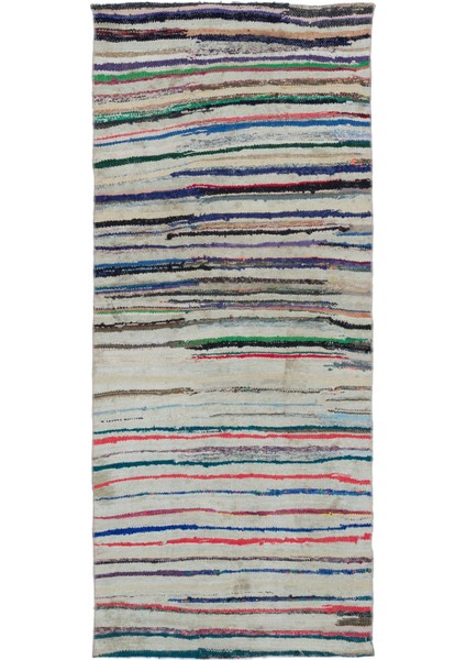 Teselya Bej Çizgili Yün Modern Desenli Yün Hav Toz Vermez Leke Tutmayan Salon Yolluk Mutfak El Dokuma Halı