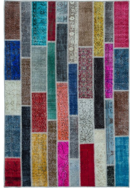 Atina Mavi Eskitme Yün Modern Desenli Yün Hav Toz Vermez Leke Tutmayan Salon Yolluk Mutfak El Dokuma Halı