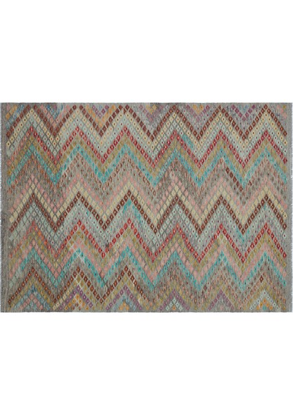 Mavi Geometrik Yün Modern Desenli Yün Hav Toz Vermez Leke Tutmayan Salon Yolluk Mutfak El Dokuma Halı