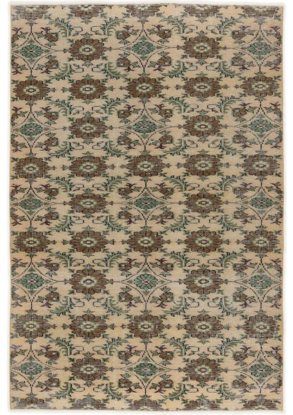 Atina Bej Eskitme Yün Modern Desenli Yün Hav Toz Vermez Leke Tutmayan Salon Yolluk Mutfak El Dokuma Halı