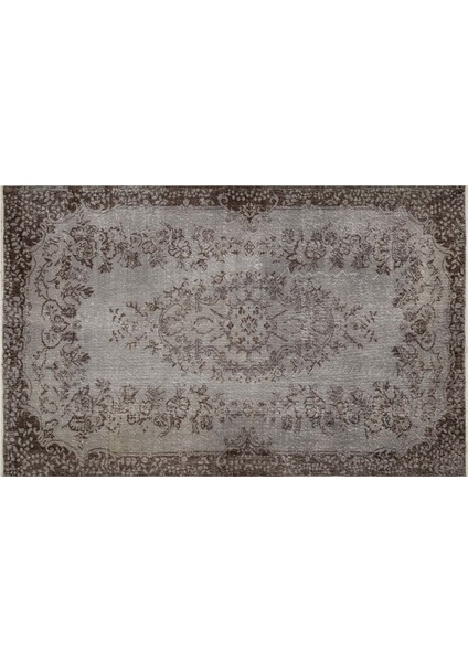 Gri Eskitme Etnik Modern Desenli Yün Hav Toz Vermez Leke Tutmayan Salon Yolluk Mutfak El Dokuma Halı