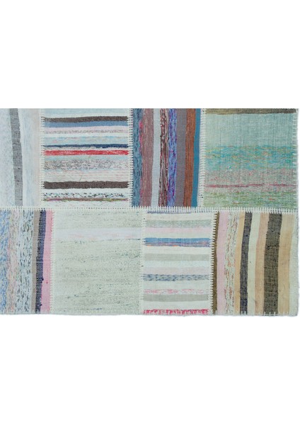 Iskece Turkuaz Eskitme Yün Modern Desenli Yün Hav Toz Vermez Leke Tutmayan Salon Yolluk Mutfak El Dokuma Halı fırsatları