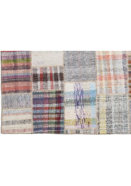 Bej Patchwork Etnik Modern Desenli Yün Hav Toz Vermez Leke Tutmayan Salon Yolluk Mutfak El Dokuma Halı fırsatları