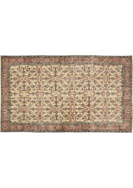 Kırmızı Çerçeveli Yün Modern Desenli Yün Hav Toz Vermez Leke Tutmayan Salon Yolluk Mutfak El Dokuma Halı