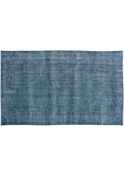 Turkuaz Eskitme Yün Modern Desenli Yün Hav Toz Vermez Leke Tutmayan Salon Yolluk Mutfak El Dokuma Halı