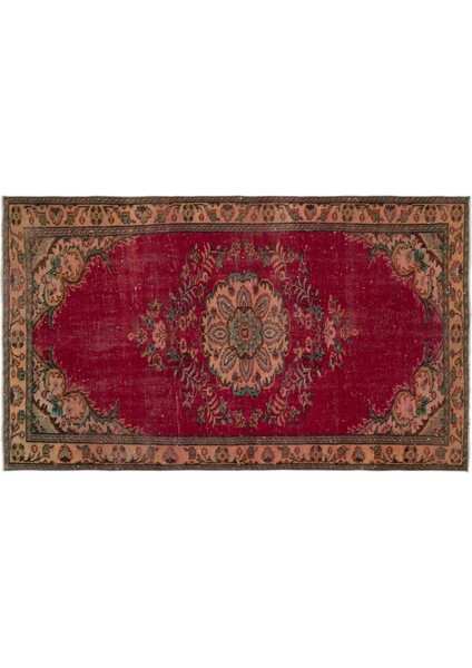 Kırmızı Göbekli Yün Modern Desenli Yün Hav Toz Vermez Leke Tutmayan Salon Yolluk Mutfak El Dokuma Halı